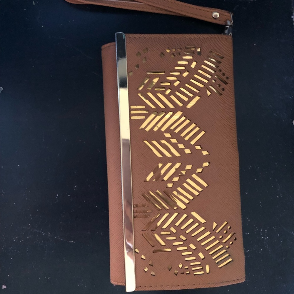 Brown and gold wallet
